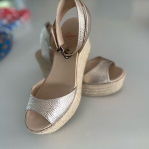Castaner Metallic Wedge Sandals